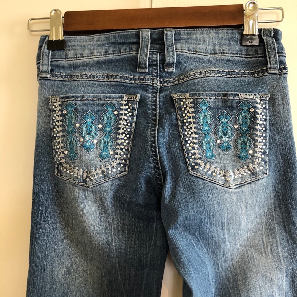 WRANGLER ROCK 47 Girls Aztec Boot Cut Jeans
